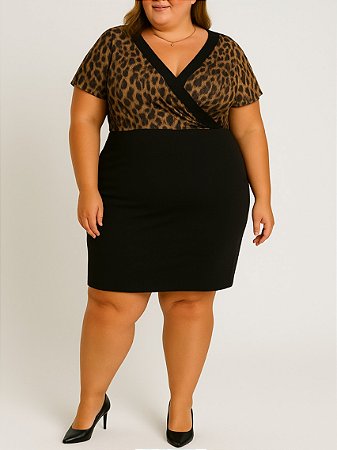 Vestido Transpassado animal print