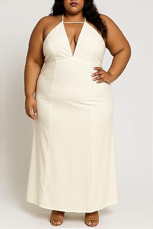 Vestido longo off white