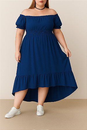 Vestido ciganinha azul marinho