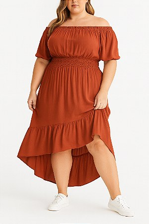 Vestido ciganinha ferrugem