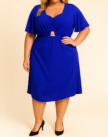 Vestido azul mangas