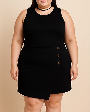 Saia crepe com botões