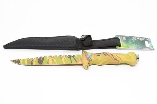 Faca esportiva XV2562 camuflada c/ bússola + bainha - Xingu