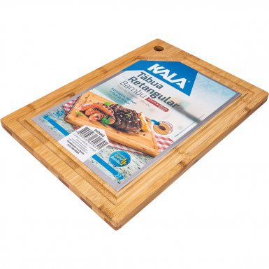 Tabua de carnes churrasco madeira bambu retangular 35x25 - Kala