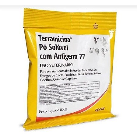 Terramicina pó solúvel com Antigerm 77 100gr - Zoetis