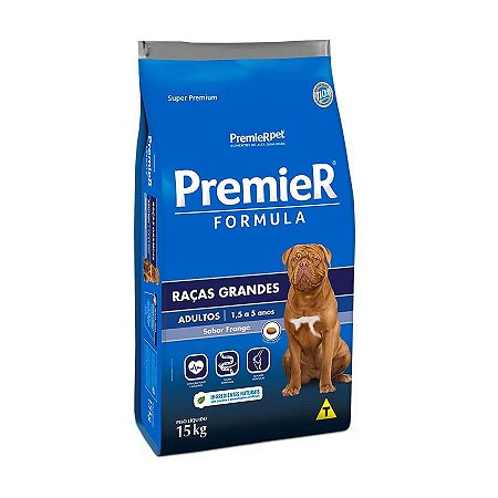 Ração Premier Fórmula Raças Grandes Sabor Frango - 15Kg Cães Filhotes