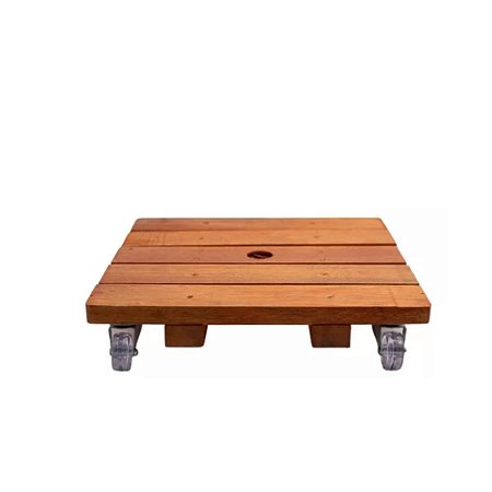 SUPORTE MADEIRA QUADRADO 40 CM CRISTAL
