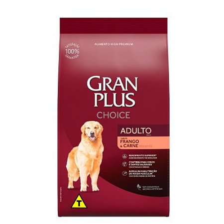RAÇÃO GRANPLUS  CHOICE CÃES ADULTO-15KG