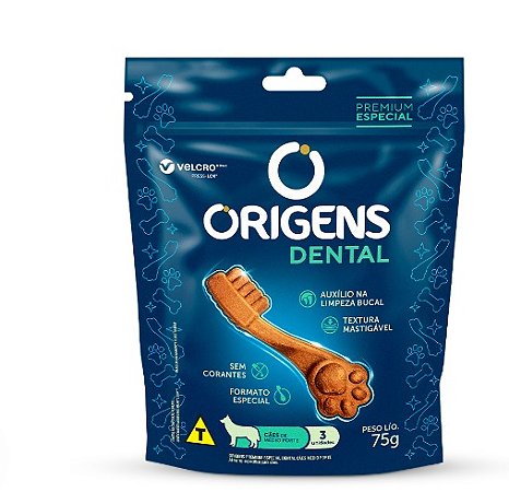 PETISCOS ORIGENS DENTAL M - PACOTE 75 G