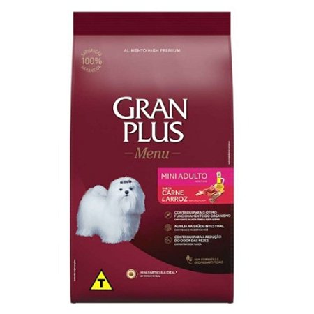 RAÇÃO GRANPLUS MENU ADULTO MINI CARNE ARROZ-15KG