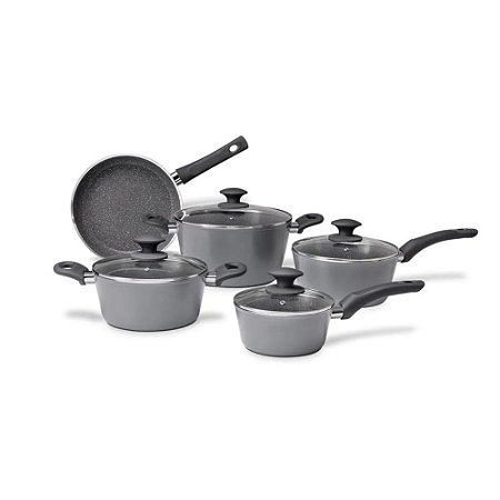 CONJUNTO PANELAS CERMIC LIFE OPTIMA C/INDUÇÃO STONE - 05 PEÇAS-BRINOX