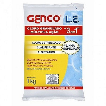 CLORO GRANULADO 1KG 3 EM 1 CLORO – GENCO