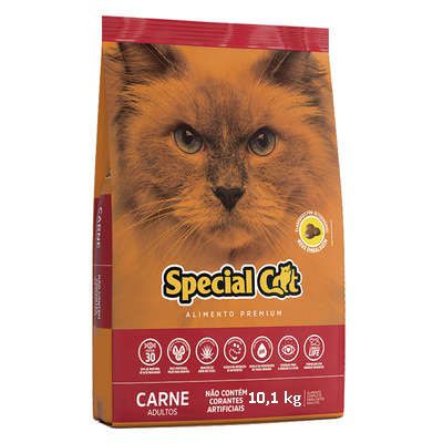 Ração Special Cat Carne - 10,1Kg Gatos Adultos