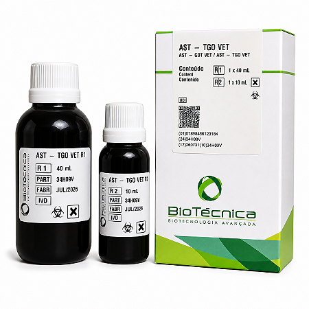 AST TGO Veterinário Biotécnica 1x50mL – Método Cinético UV