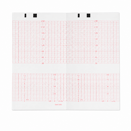 Papel Cardiotocógrafo para Meditech G6A e Unicare Mars K – 112x100mm Bloco Z 150 Folhas