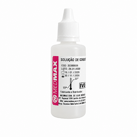 Solução de Condicionamento 30mL Analisador de Eletrólitos Max Ion Medmax Ref. 20360006