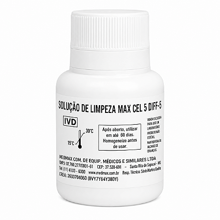 Solução de Limpeza MaxCel 5-Diff Medmax 50mL (500D / 500DA)