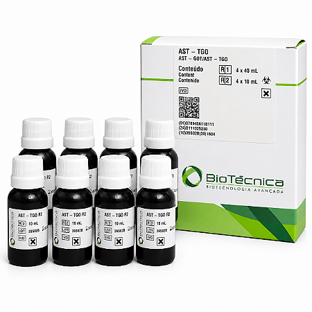 AST - TGO Biotécnica 4x50mL Método Cinético UV (Alta Estabilidade)