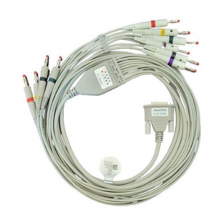 Cabo Paciente ECG 10 Vias Clip IEC Eletro Compatível com Eletrocardiógrafo SE-1200 - Edan