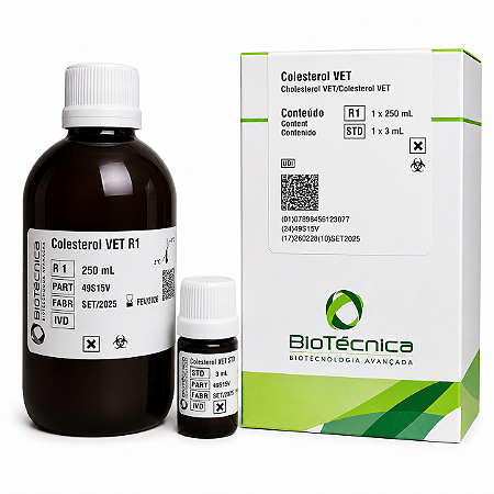 Colesterol Veterinário Biotécnica 250mL – Método Enzimático Trinder