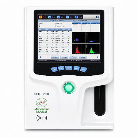 Analisador Hematológico URIT 5160 5 Partes Diferencial Laser 60 Testes/Hora