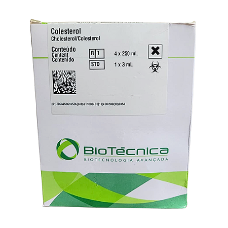 Kit Colesterol Biotécnica 4x250mL - Método Enzimático Trinder