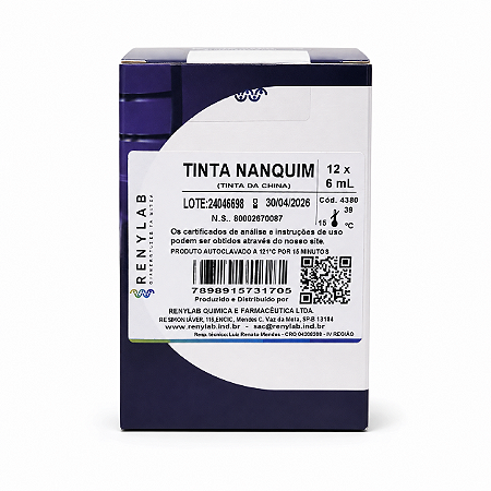 Tinta Nanquim 10% Renylab para Endoscopia – Caixa c/ 12