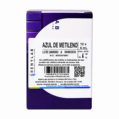 Azul de Metileno 0,5% Renylab para Endoscopia – Caixa com 12