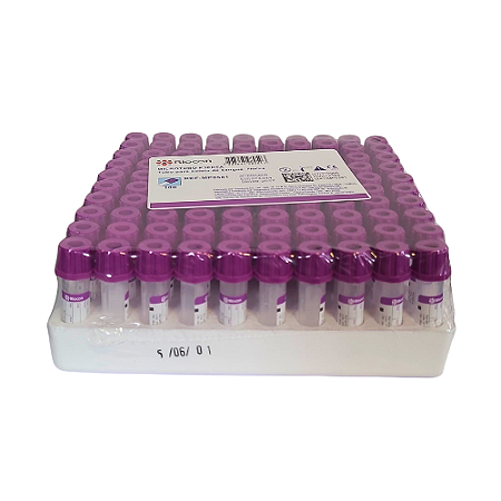 Microtubo para Coleta de Sangue 0.5mL EDTA K3 com 100un Vacutube