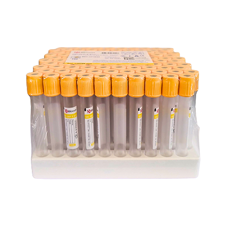 Tubo para Coleta de Sangue a Vácuo Gel Separador e Ativador 5mL com 100un Vacutube