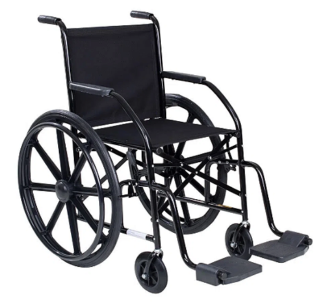 Cadeira De Rodas 101 Preta Nylon CDS Dóbravel Suporta até 95 Kg