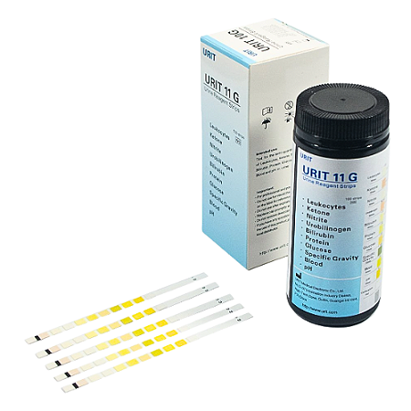 Tiras Reagentes para Urinálise URIT 11G com 100 unidades
