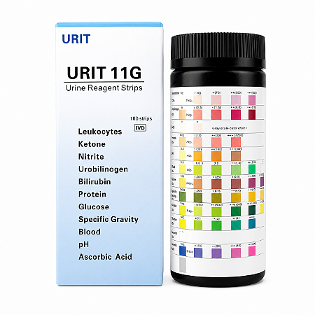 Tiras Reagentes de Urina URIT 11G – 11 Parâmetros (100 Testes)