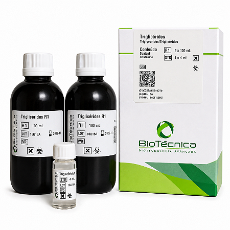 Triglicérides Biotécnica 2x100mL Enzimático Colorimétrico (Pronto para Uso)