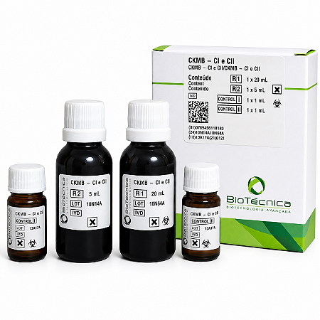 CK-MB Biotécnica 1x25mL Cinético UV (Inclui 2 Níveis de Controle)