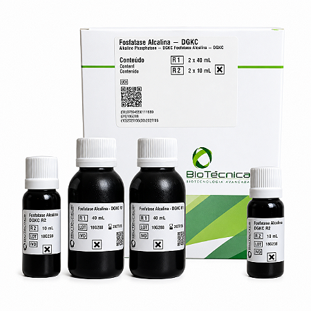 Fosfatase Alcalina Biotécnica 2x50mL Método Cinético DGKC (Estabilidade 28 dias)