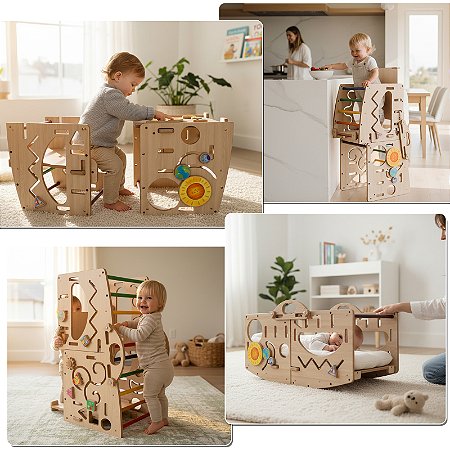 Cubo de Aprendizagem 33 em 1 - Montessori, Waldorf, Pikler - CERRADO