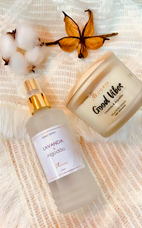 Kit Home Spray e Vela -Lavanda e Algodão