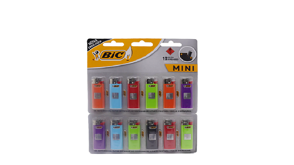 ISQUEIRO BIC MINI CARTELA COM 12 UNIDADES