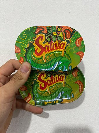 Bandeja pequena com tampa de imã modelo sativa