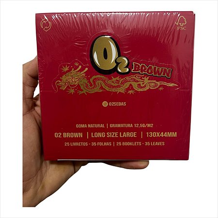 SEDA O2 BROWN LONGA DISPLAY COM 25 LIVRETOS DE 35 FOLHAS