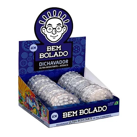 DICHAVADOR BEM BOLADO POLICARBONATO TRANSPARENTE 6CM / 3 PARTES UNIDADE