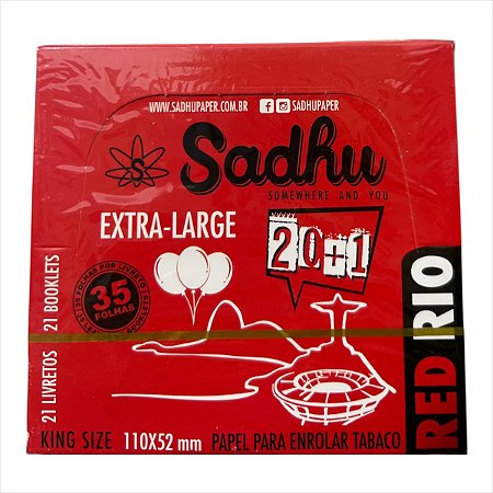 SEDA SADHU RED VERMELHA LARGA DISPLAY COM 21 LIVRETOS