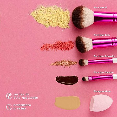 Kit de Pincéis para Rosto - Ruby Kisses