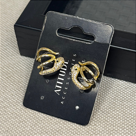 Mini Brinco de Cobrinha Cor: Dourada