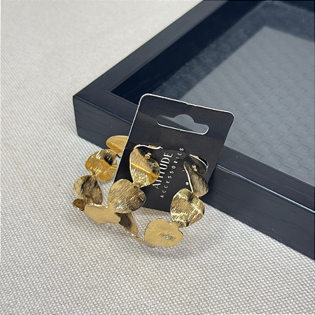 Brinco Argola Coração Cor: Dourado