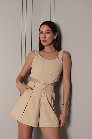 Short alfaiataria sarja