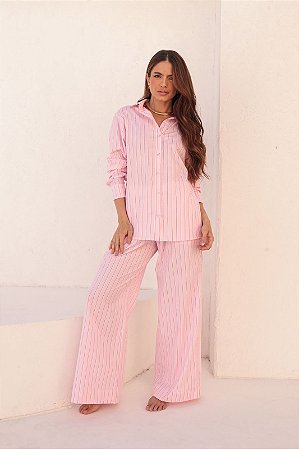 Camisa botão listrada