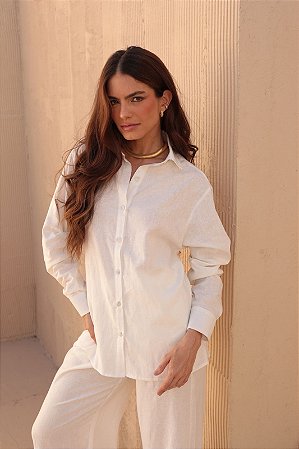 Camisa linho botão
