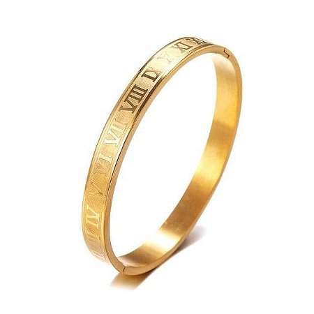Pulseira Bracelete Números Romanos Gold